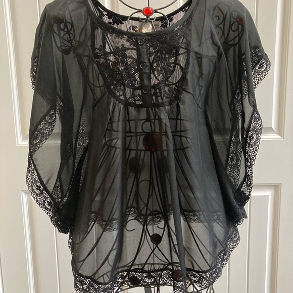 MIMI CHICA Black Blouse Size Medium - Picture 2 of 6